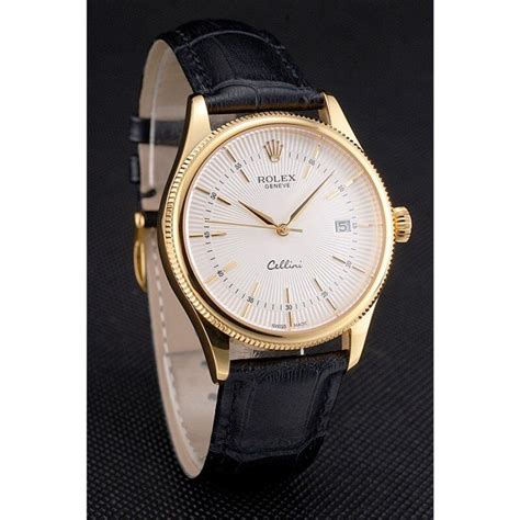 pre-owned rolex cellini from the 1940s with leather strap|Rolex cellini 18k white gold.